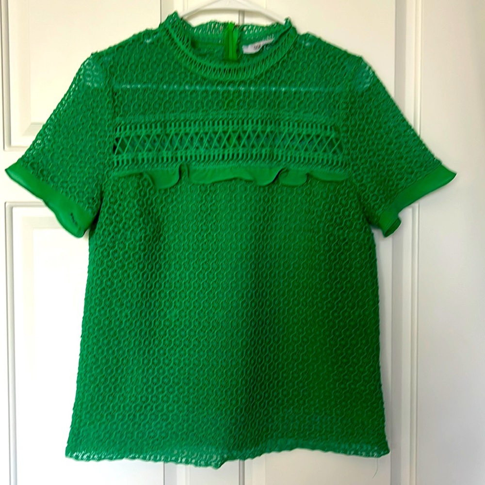 Fun green top with sheer back